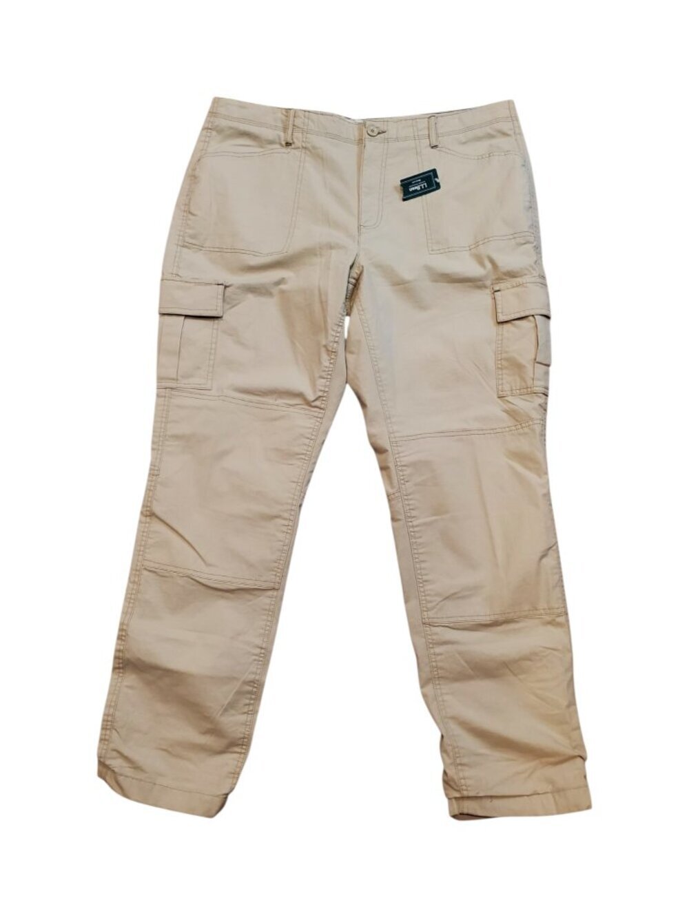 L.L. BEAN Lined Cargo Pants Women's Stretch Canvas SZ 18 Tan (Boulder)